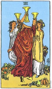 カップの3(3 of Cups) tarot card illustration