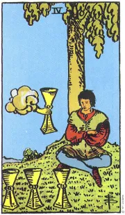 カップの4(4 of Cups) tarot card illustration