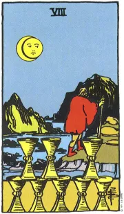 カップの8(8 of Cups) tarot card illustration