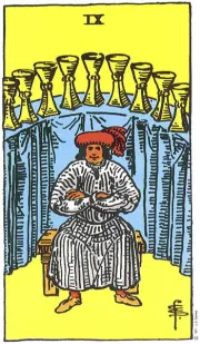 カップの9(9 of Cups) tarot card illustration