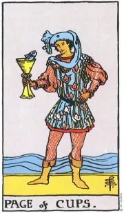 컵의 시종(Page of Cups) tarot card illustration