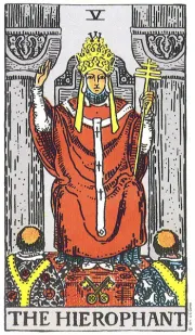 The Hierophant tarot card illustration