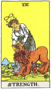 力(Strength) tarot card illustration