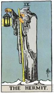 The Hermit tarot card illustration