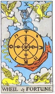 운명의 수레바퀴(Wheel of Fortune) tarot card illustration