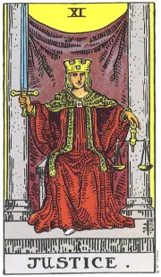 Justice tarot card illustration