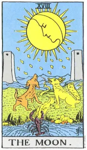 The Moon tarot card illustration