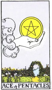 Ace of Pentacles tarot card illustration