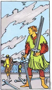 검의 5(5 of Swords) tarot card illustration
