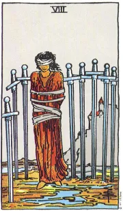 剣の8(8 of Swords) tarot card illustration