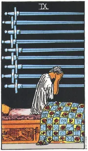 9 of Swords tarot card illustration
