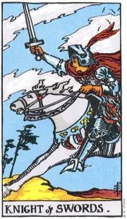 剣のナイト(Knight of Swords) tarot card illustration
