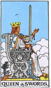 剣のクイーン(Queen of Swords) tarot card illustration