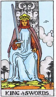 검의 왕(King of Swords) tarot card illustration