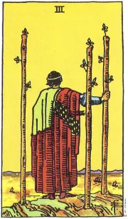 ワンドの3(3 of Wands) tarot card illustration