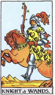 Knight of Wands tarot card illustration