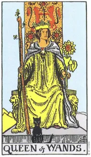 지팡이의 여왕(Queen of Wands) tarot card illustration